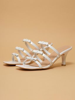 ERIDANI - Charlote White Strappy Sandals Heels