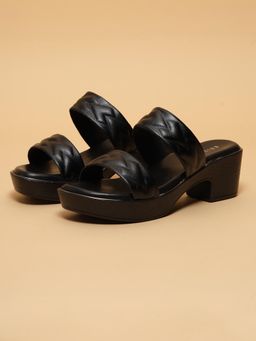 ERIDANI - Edna Black Casual Sandals Heels