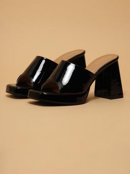 ERIDANI - Irene Black Platform Sandals Heels