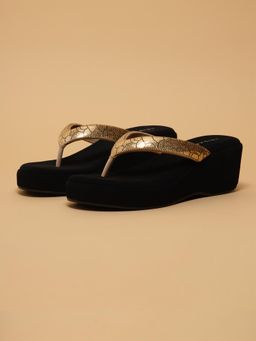 ERIDANI - Kriaa Gold Embellished Wedges