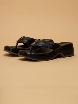 ERIDANI - Luke Black Slip-on Sandals Heels