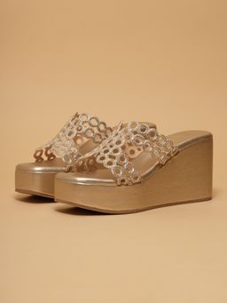 ERIDANI - Roohani Gold Slip-on Wedges Heels