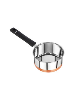Omega - Stainless Steel Copper Bottom Saucepan - 15 cm, 1.2 Ltrs Gas Stove Compatible
