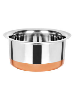 Omega - Stainless Steel Copper Bottom Tope-Patila - 22 cm, 3.4 Ltrs Gas Stove Compatible