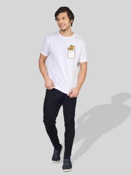 Greylongg - White Men Graphic Printed Round Neck T-Shirt