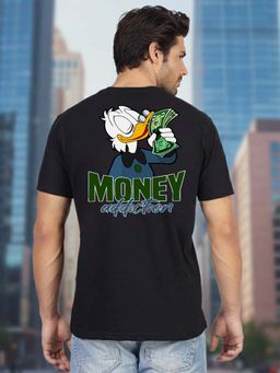 Greylongg - Black Men Graphic Printed Round Neck T-Shirt