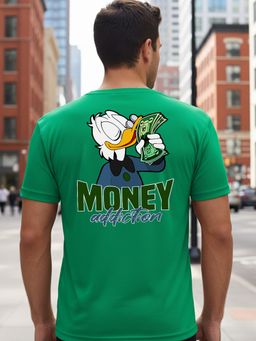 Greylongg - Green Men Graphic Printed Round Neck T-Shirt