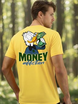 Greylongg - Yellow Men Graphic Printed Round Neck T-Shirt
