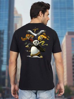 Greylongg - Black Men Graphic Printed Round Neck T-Shirt