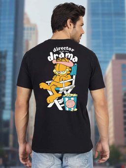 Greylongg - Black Men Graphic Printed Round Neck T-Shirt