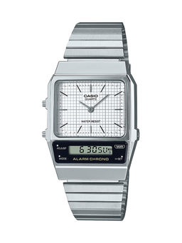 Casio - Vintage AQ-800E-7ADF White Analog-Digital Dial Silver Stainless Steel Band D281