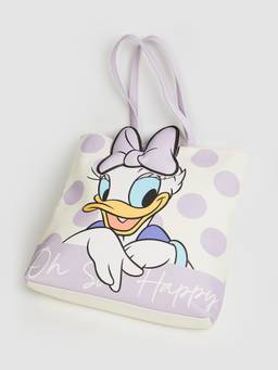 max - Girls White Solid/Plain Polyester 3 Compartments Tote Bag