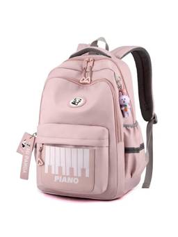 WALSON - Unisex Pink Printed Nylon 3 Compartments Backpack