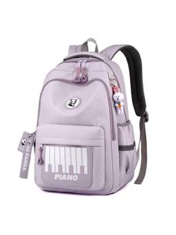 WALSON - Unisex Purple Printed Nylon 3 Compartments Backpack