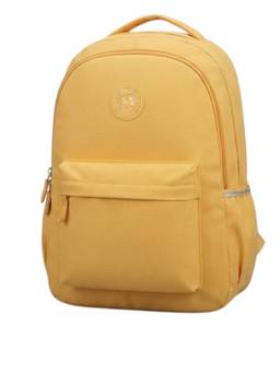 WALSON - Unisex Yellow Solid/Plain Nylon 3 Compartments Backpack