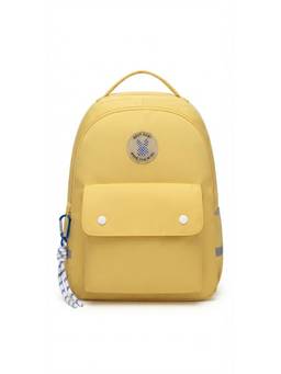 WALSON - Unisex Yellow Solid/Plain Nylon 3 Compartments Backpack