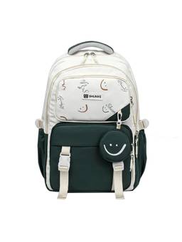 WALSON - Unisex Green Printed Nylon 3 Compartments Backpack