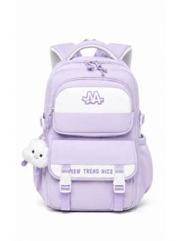 WALSON - Unisex Purple Solid/Plain Nylon 3 Compartments Backpack