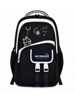 WALSON - Unisex Black Printed Nylon 3 Compartments Backpack