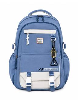 WALSON - Unisex Blue Solid/Plain Nylon 3 Compartments Backpack