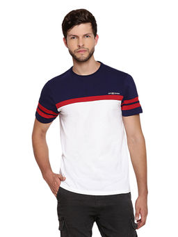 AM SWAN - Mens Colorblock Chive- Samba Red T-shirt