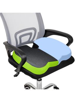 SLEEPSIA - Orthopedic U-Shape Gel Memory Foam Coccyx Seat Cushion For Tailbone Pain (Black & Green)