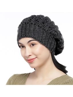 Magic Needles - Dark Grey Acrylic & Resin Beanie