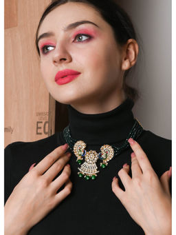 Odette - Green Metal Necklace Set (Set of 2)