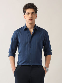 Arrow Newyork - Men's Blue Dobby Manhattan Slim Fit Shirt