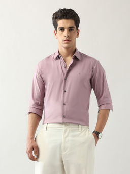 Arrow Newyork - Men's Purple Textured Manhattan Slim Fit Shirt