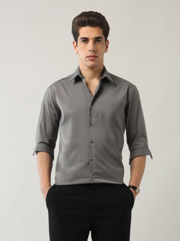 Arrow Newyork - Men's Olive Textured Manhattan Slim Fit Shirt