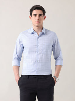 Arrow - Men's Blue Manhattan Slim Fit Autopress Shirt