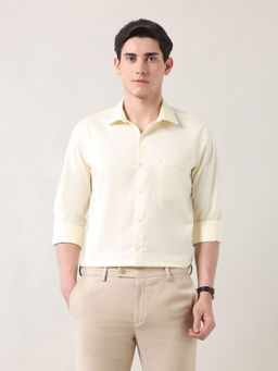 Arrow - Men's Yellow Textured Autopress Regular Fit Shirt