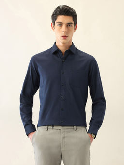 Arrow - Men's Navy Blue Printed Ceremonial Slim Fit Shirt