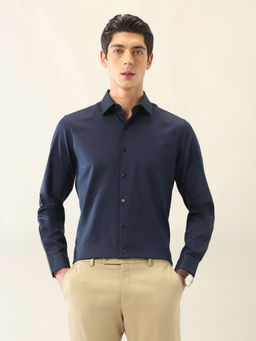 Arrow - Men's Blue Pure Cotton Ceremonial Regular Fit Shirt