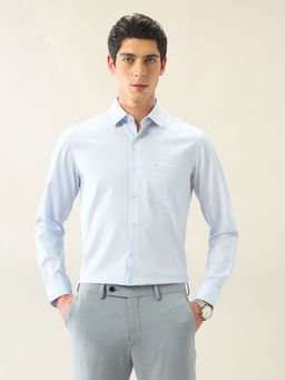 Arrow - Men's Blue Pure Cotton Ceremonial Regular Fit Shirt