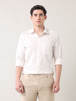 Arrow - Men's Beige Pure Cotton Autopress Regular Fit Shirt