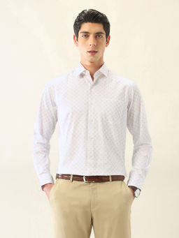 Arrow - Men's White Printed Ceremonial Slim Fit Shirt