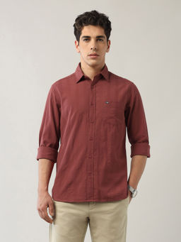 Arrow Sports - Men's Red Textured Regular Fit Shirt