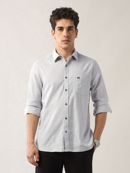 Arrow Sports - Men's Grey Textured Dobby Regular Fit Shirt