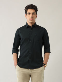 Arrow Sports - Men's Grey Self Design Pure Cotton Slim Fit Shirt