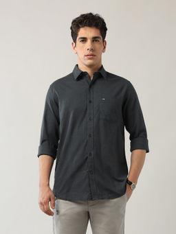 Arrow Sports - Men's Grey Self Design Slim Fit Shirt