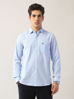 Arrow Sports - Men's Blue Pure Cotton Corduroy Slim Fit Shirt