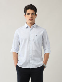 Arrow Sports - Men's Blue Floral Printed Twill Slim Fit Shirt