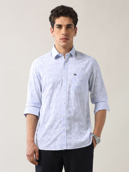 Arrow Sports - Men's Blue Pure Cotton Slim Fit Shirt