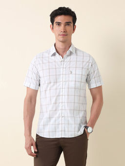 U.S. POLO ASSN. - Men's White Pure Cotton Tailored Fit Shirt