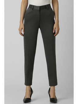 Van Heusen - Women Grey Textured Formal Regular Fit Trouser