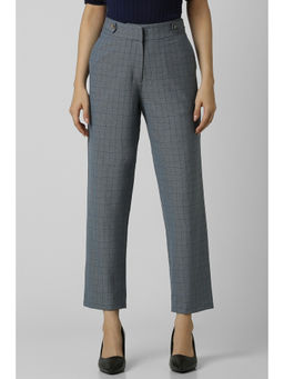 Van Heusen - Women Grey Check Formal Regular Fit Trouser