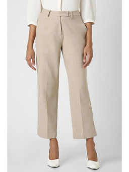 Van Heusen - Women Beige Textured Formal Regular Fit Trouser