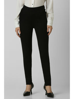Van Heusen - Women Black Solid Casual Regular Fit Trousers